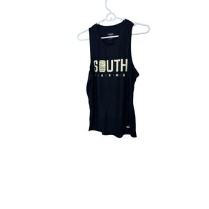 Brooks Tank Top Mens XS Black South Farms Graphic Running Singlet Athletic